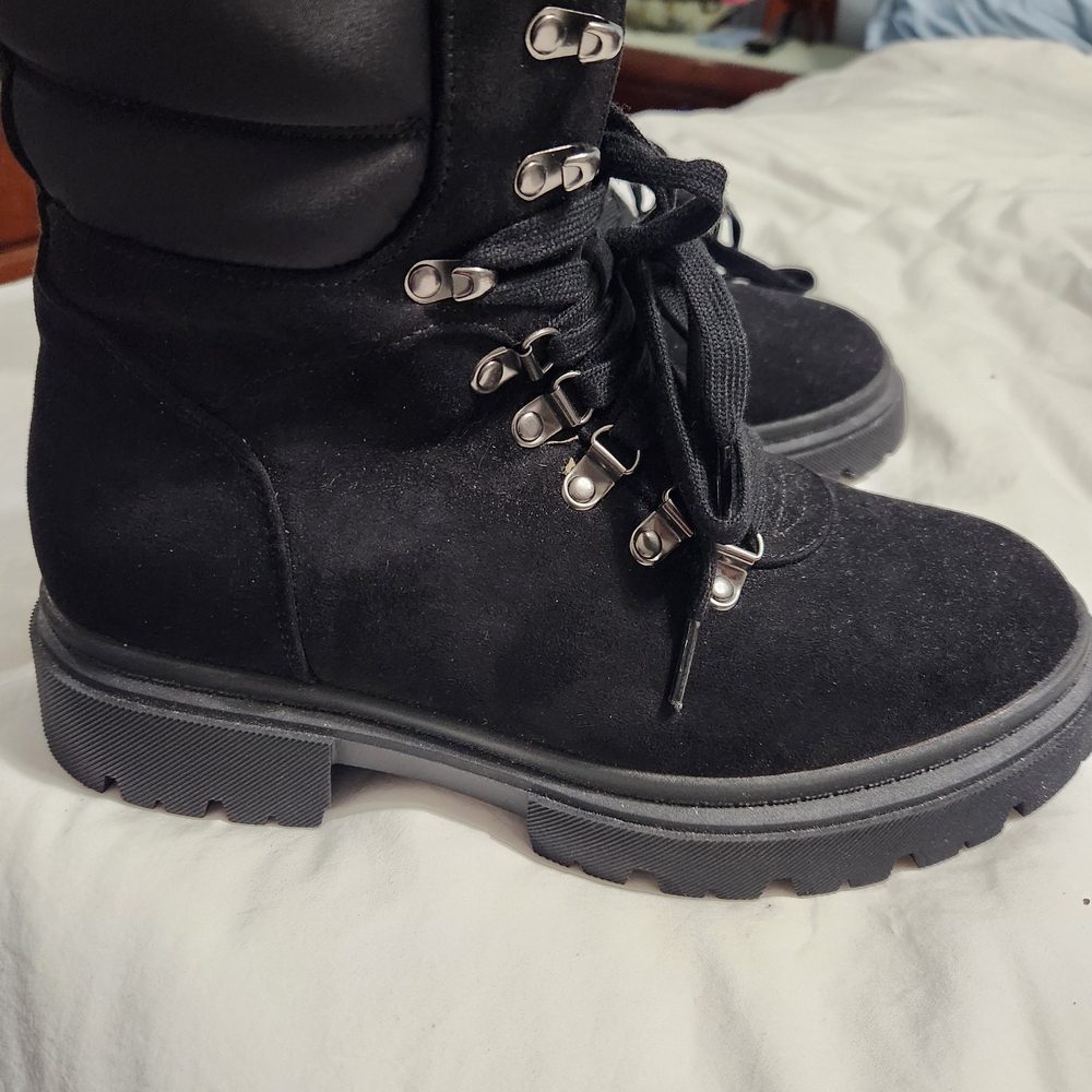 Torrid Black Lace Up Boots